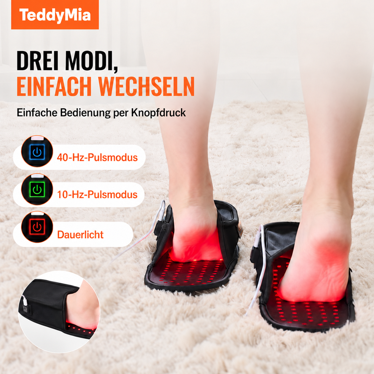 TeddyMia™ – LED-Fußgerät mit Rot- und Nahinfrarotlicht – Ansicht 1