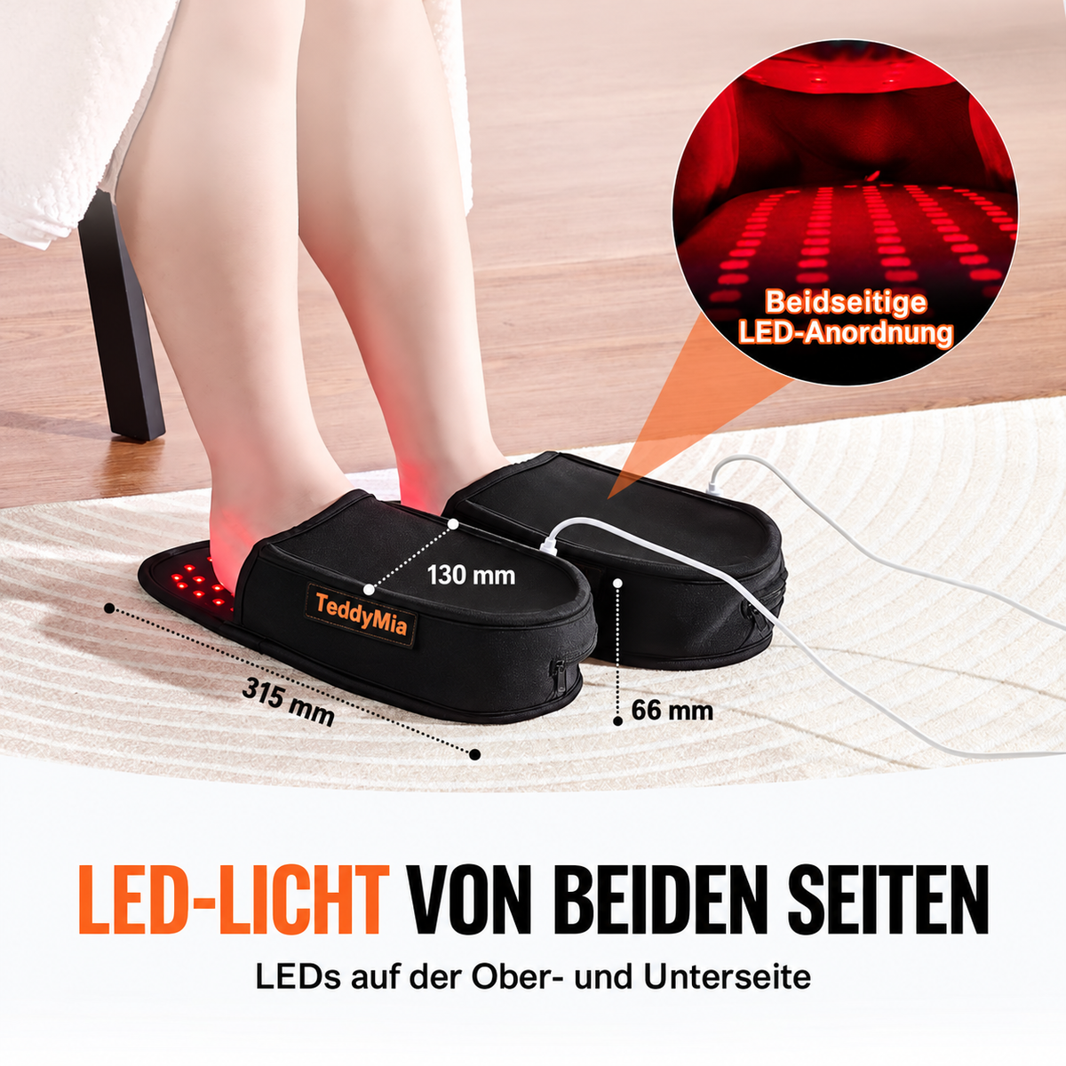 TeddyMia™ – LED-Fußgerät mit Rot- und Nahinfrarotlicht – Ansicht 3