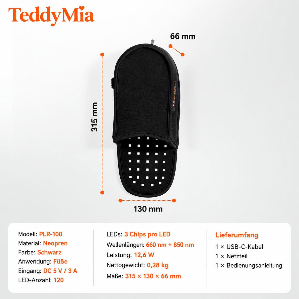 TeddyMia™ – LED-Fußgerät mit Rot- und Nahinfrarotlicht – Ansicht 6